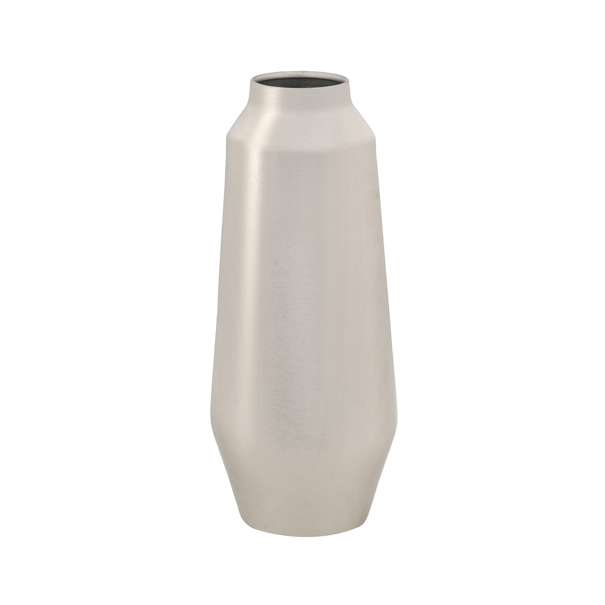 Jarra oval prateada em metal 40cm