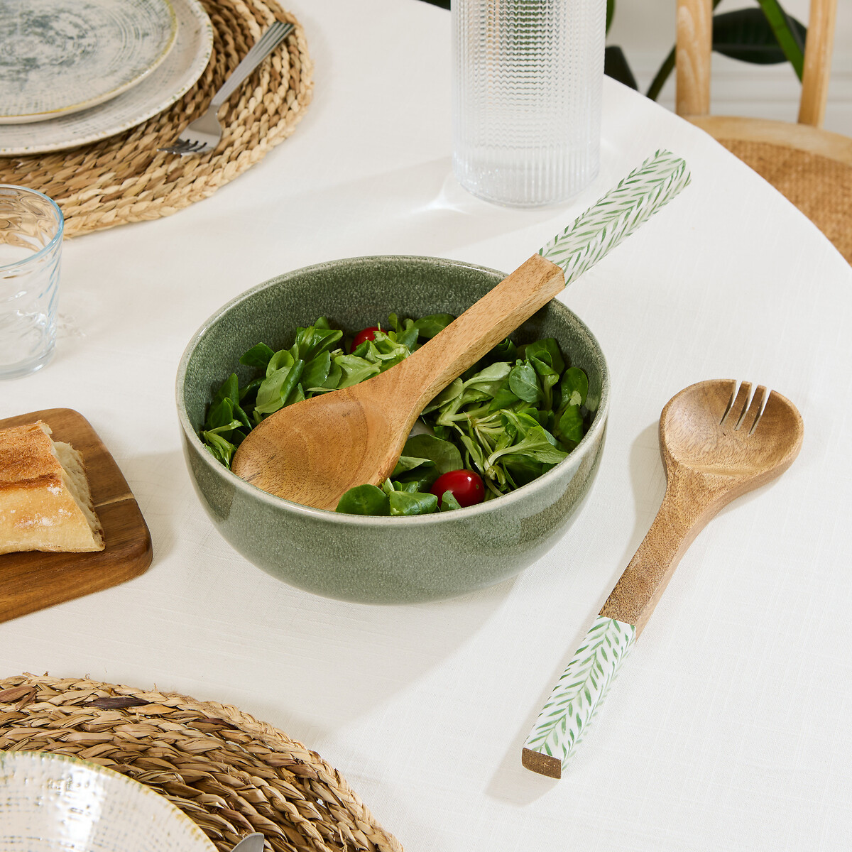 Conjunto de 2 talheres para salada INAYA verde