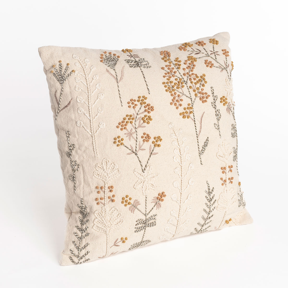 Almofada bordade BELLE com flores 45x45cm