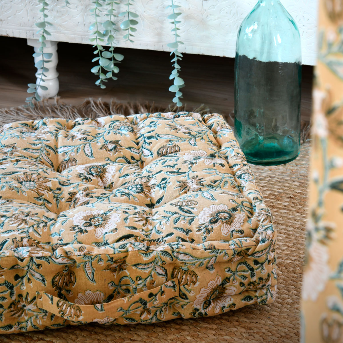 Coxim de ch&atilde;o SHANA amarelo 40x40cm