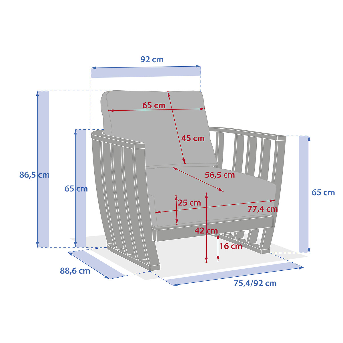 Cadeirão LEMINDO em madeira eucalipto