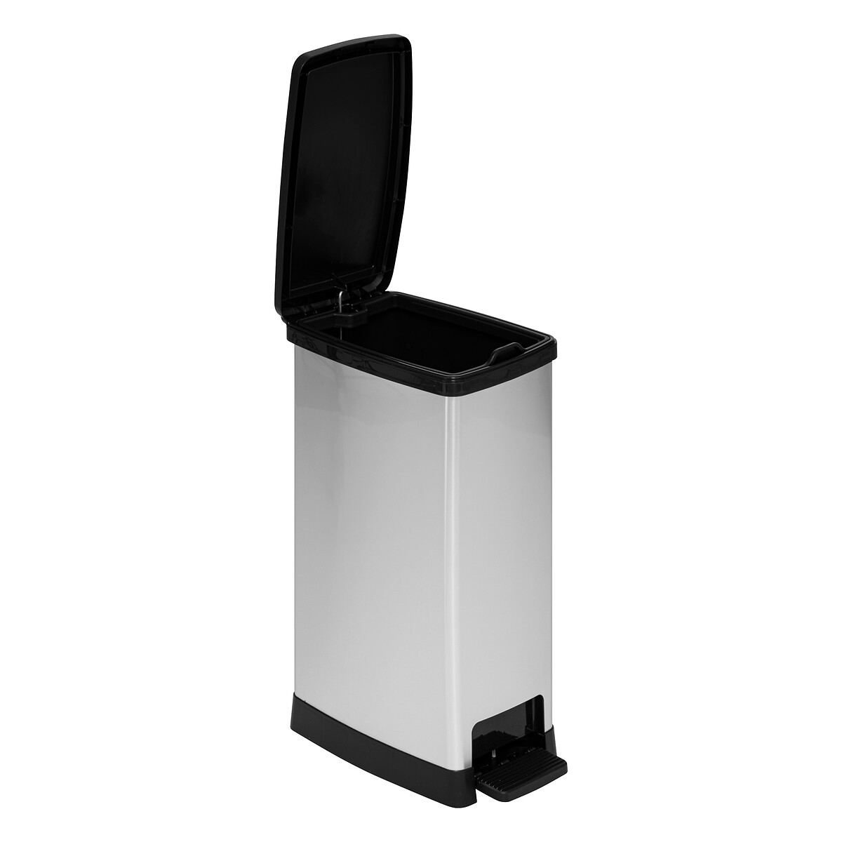 Balde do lixo prateado softclose 40l