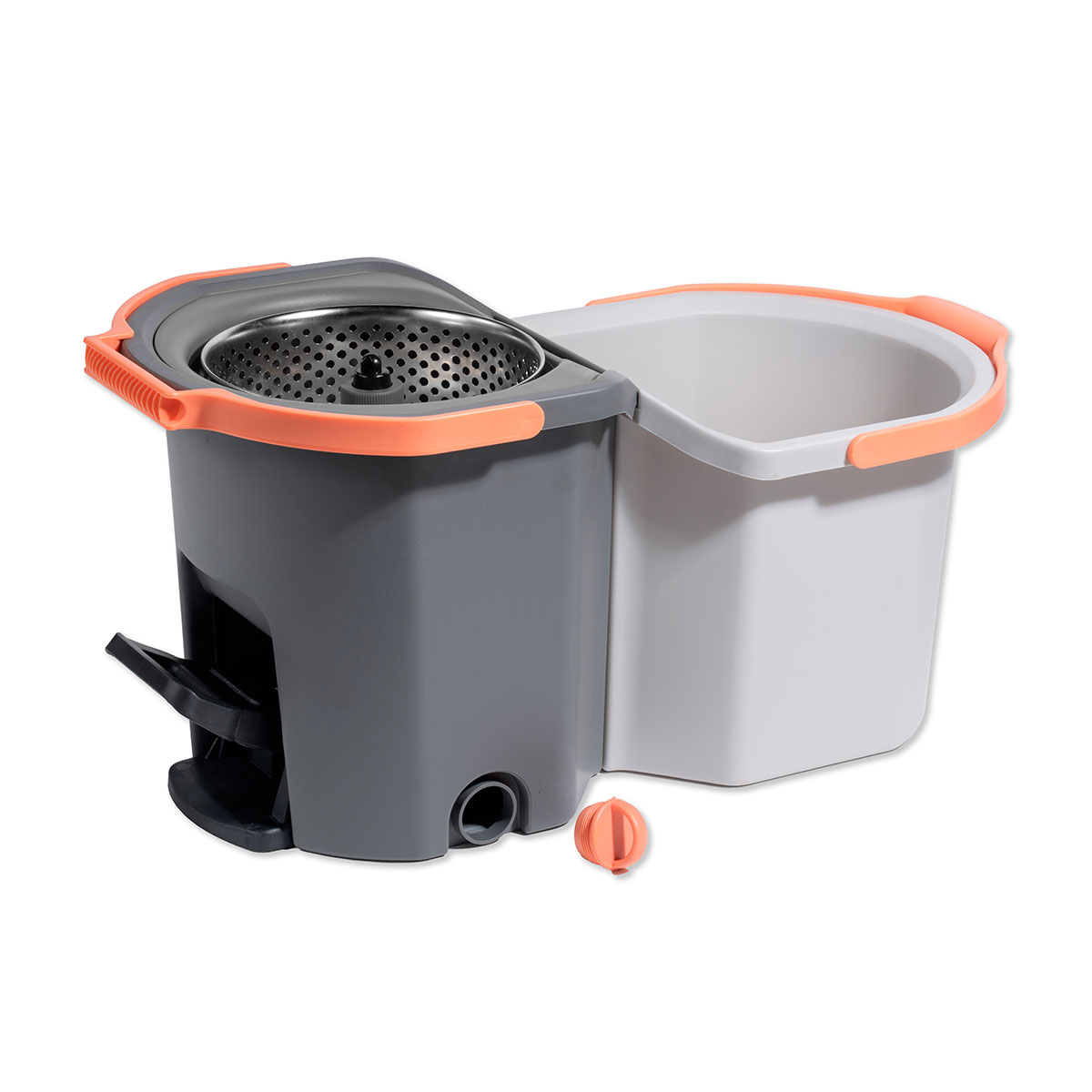 Sistema balde duplo com pedal e esfregona girat&oacute;ria 28l