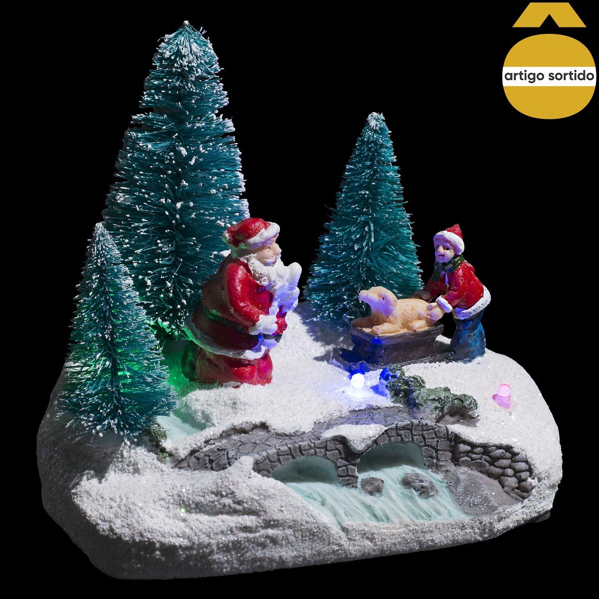 Cenário natalício com leds