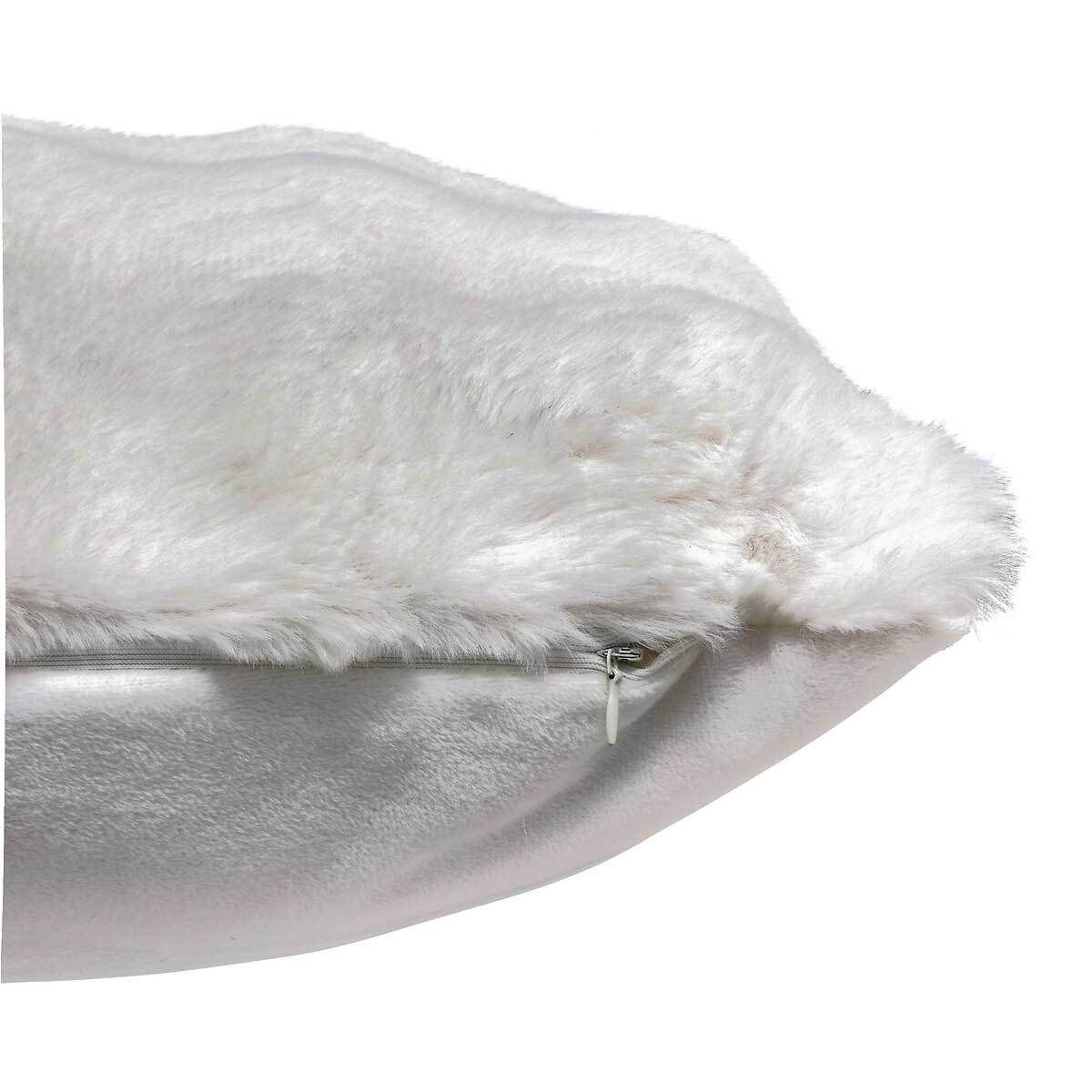 Almofada decorativa de pelo branco 45x45cm