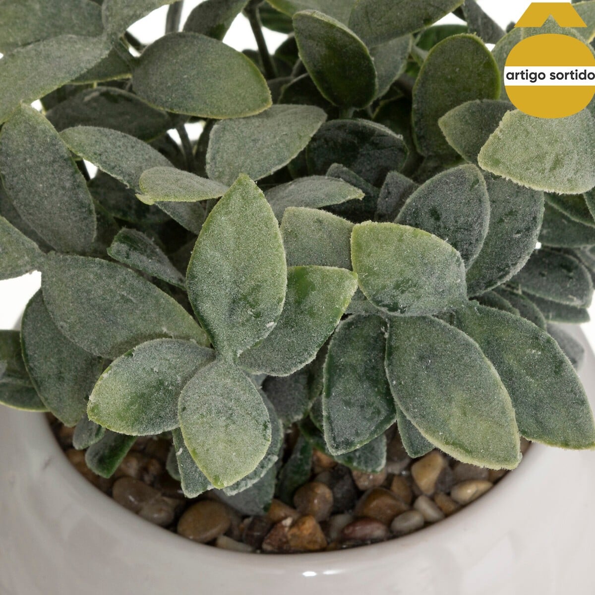 Planta artifical com vaso em cer&acirc;mica