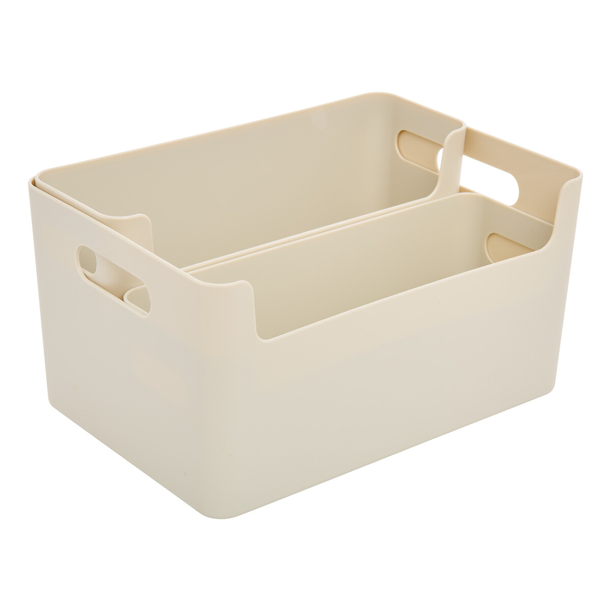 Conjunto de 3 cestos organizadores bege