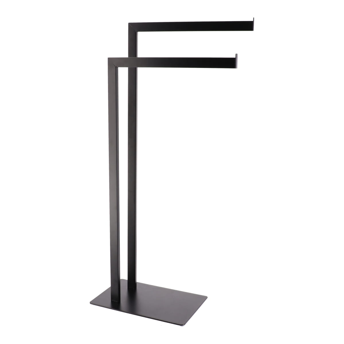 Toalheiro wc preto em metal com 2 barras