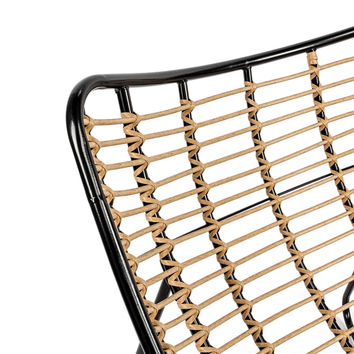 Cadeir&atilde;o RELAX bubble em metal e rattan com almofada