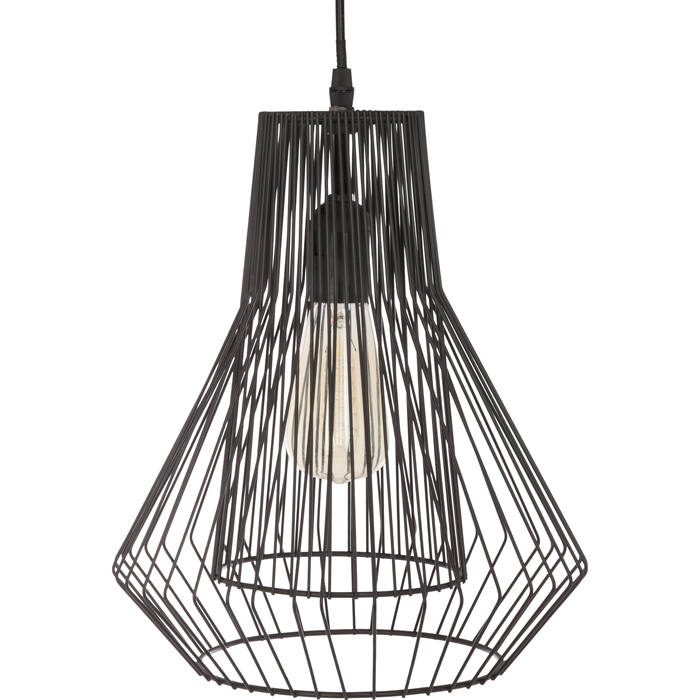 Suspens&atilde;o Preta Filamentos Em Metal Fil