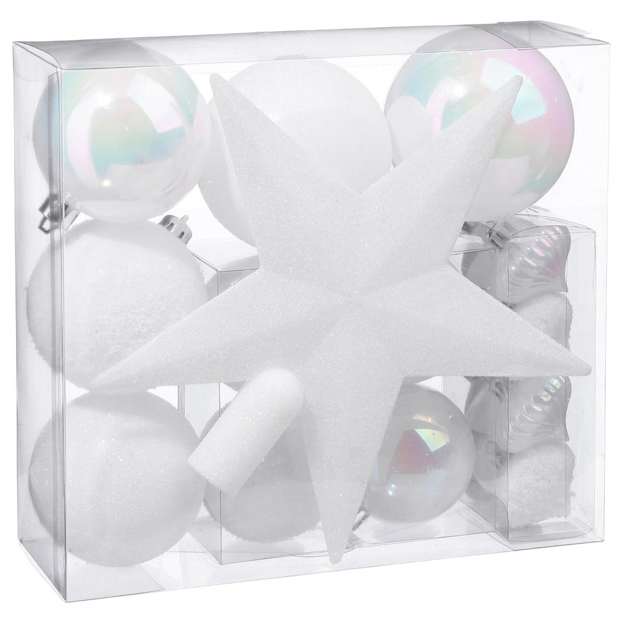 Conjunto de 18 pe&ccedil;as decorativas brancas