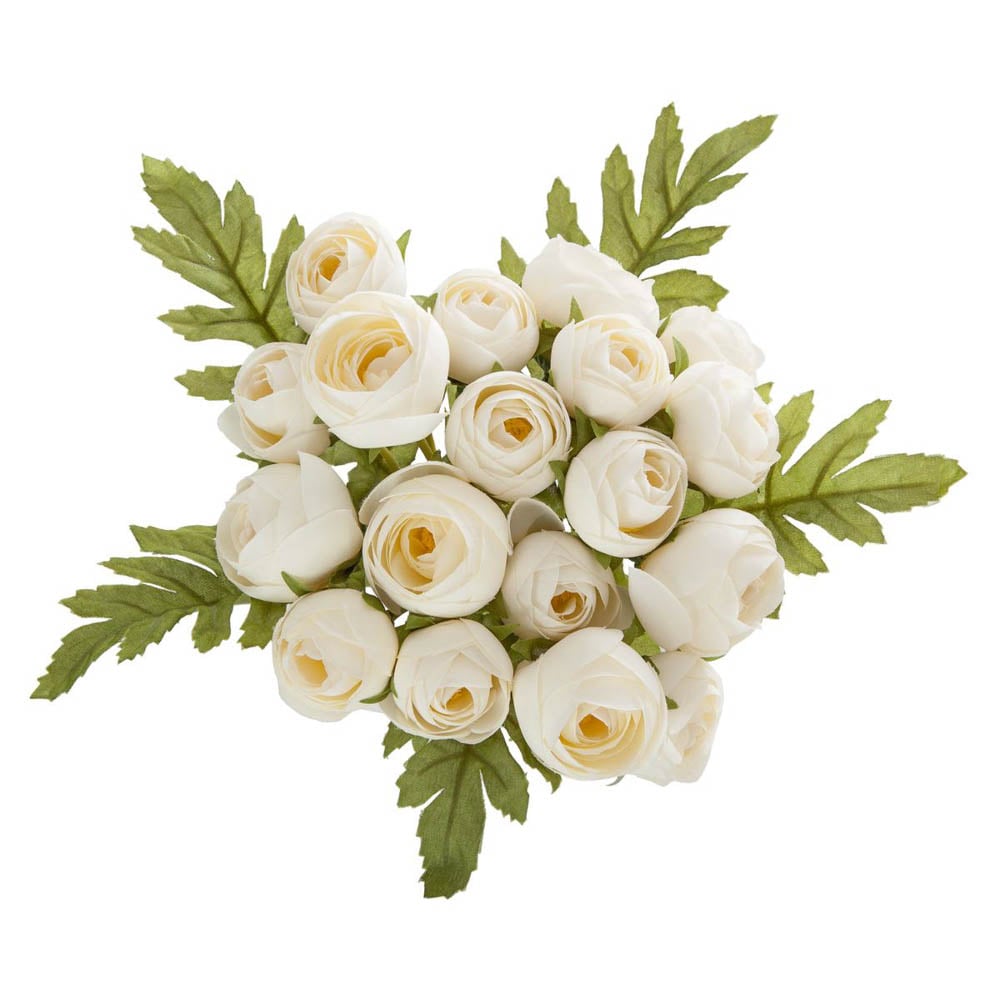Bouquet de 18 mini camelias branco