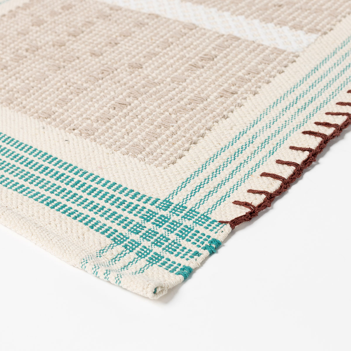 Passadeira WONJA taupe e azul 60x150cm