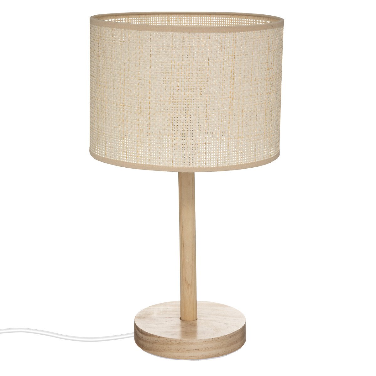 Candeeiro De Mesa Della Bege Em Pinho E Palhinha