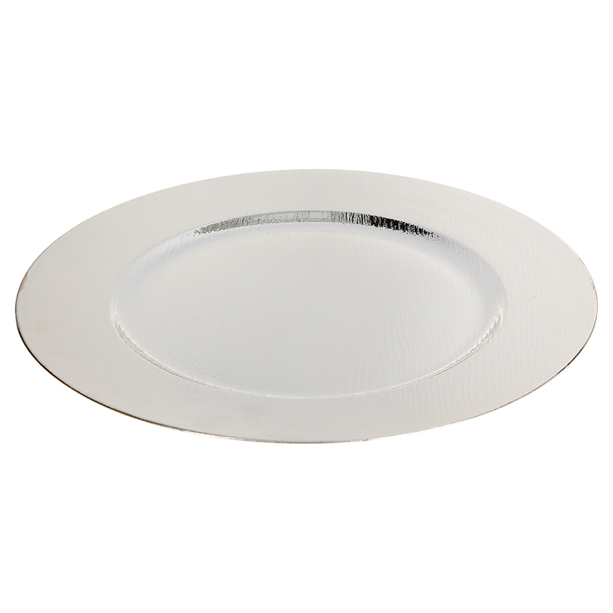 Prato marcador efeito madeira prateado 33cm