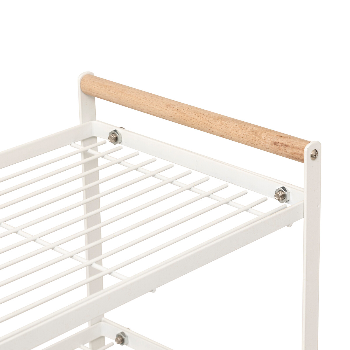 Estante de cozinha branco com 2 n&iacute;veis 37.5cm