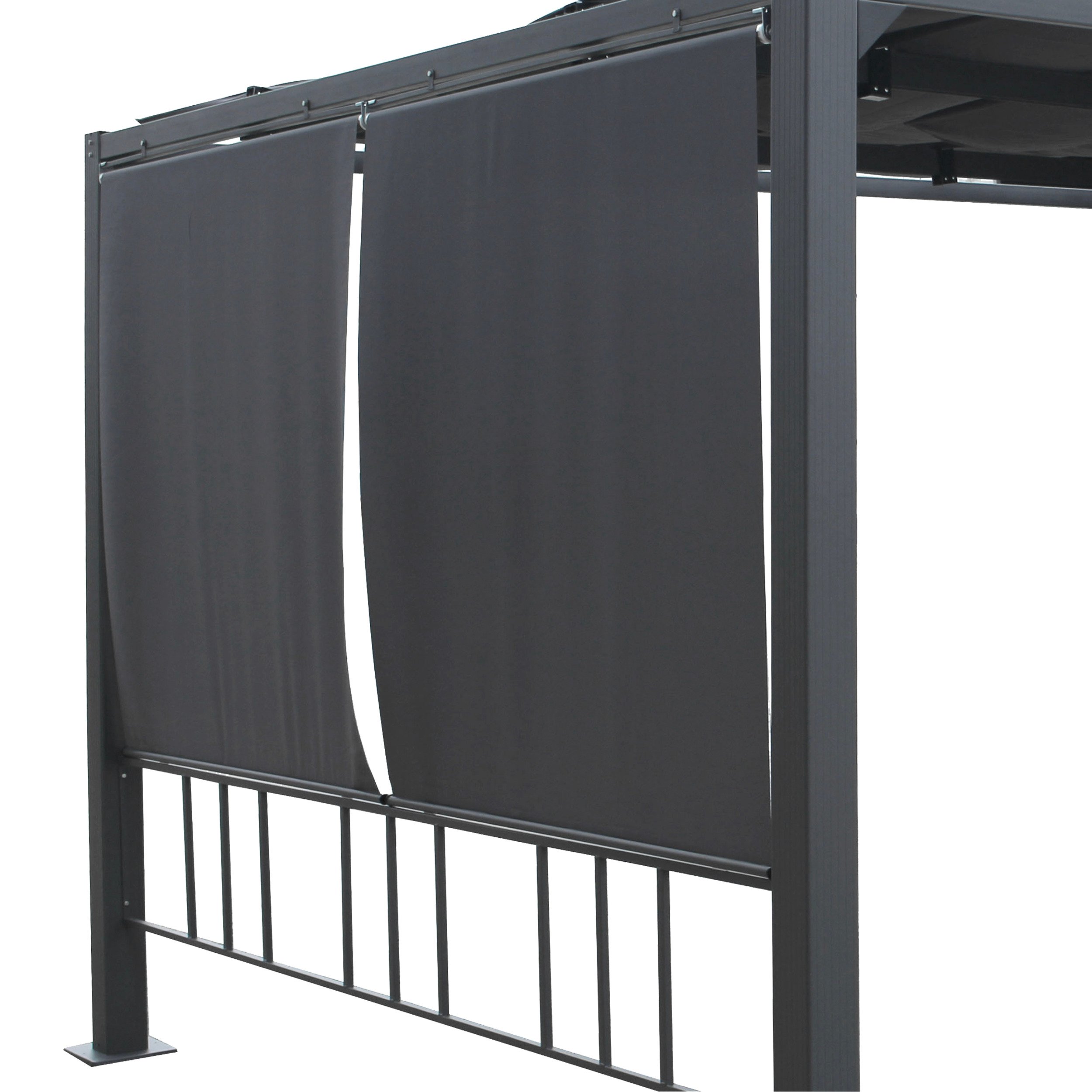 Conjunto de 4 cortinas para p&eacute;rgola MOAI ard&oacute;sia 3x4m