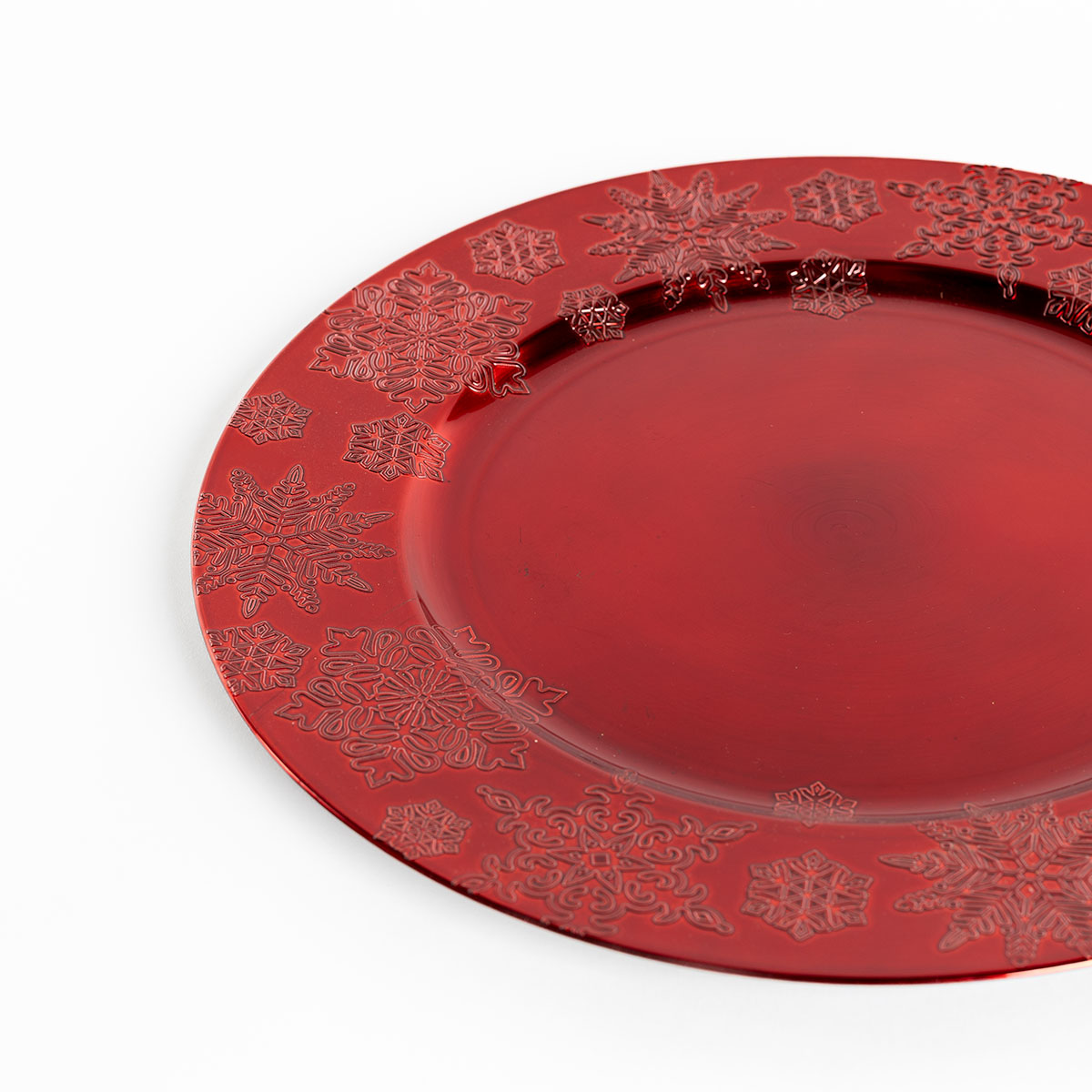 Prato marcador floco de neve vermelho 33cm