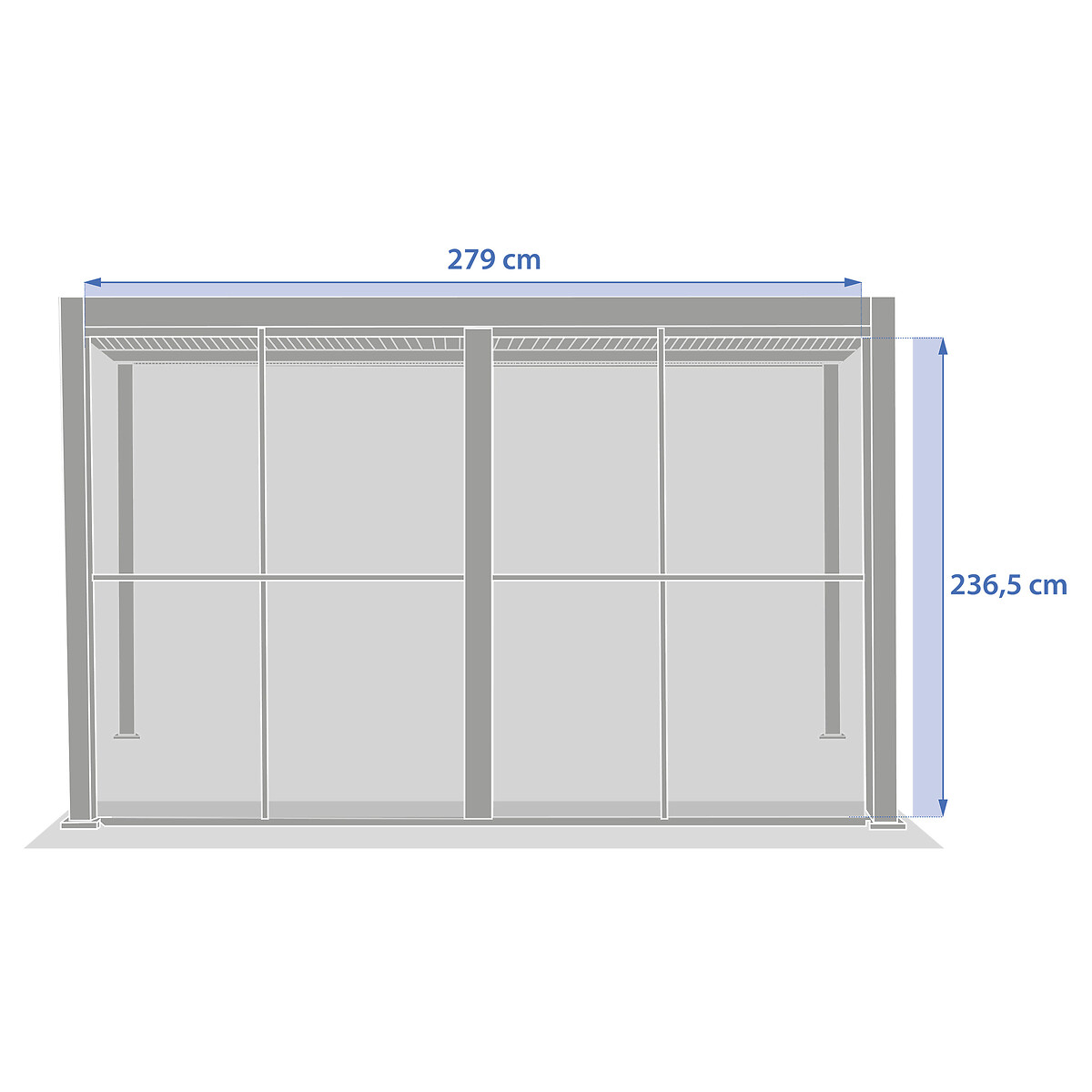 Portas para p&eacute;rgola EVORA cinza escuro 3m