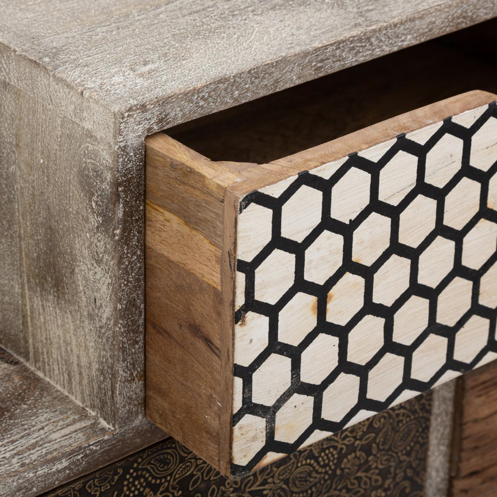 Aparador Em Madeira Com 8 Gavetas Koval