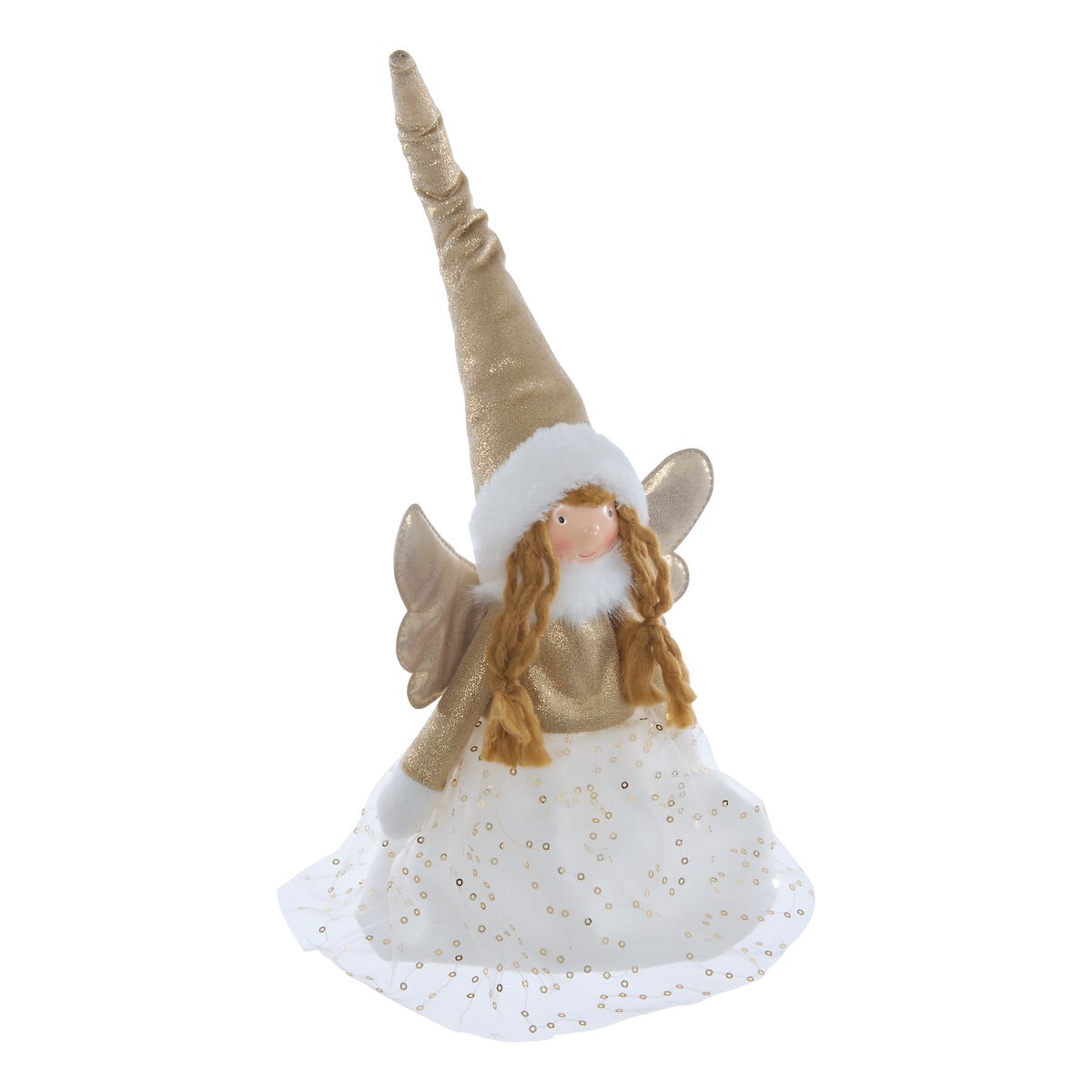 Figura Fada com asas e chap&eacute;u Rose 34cm