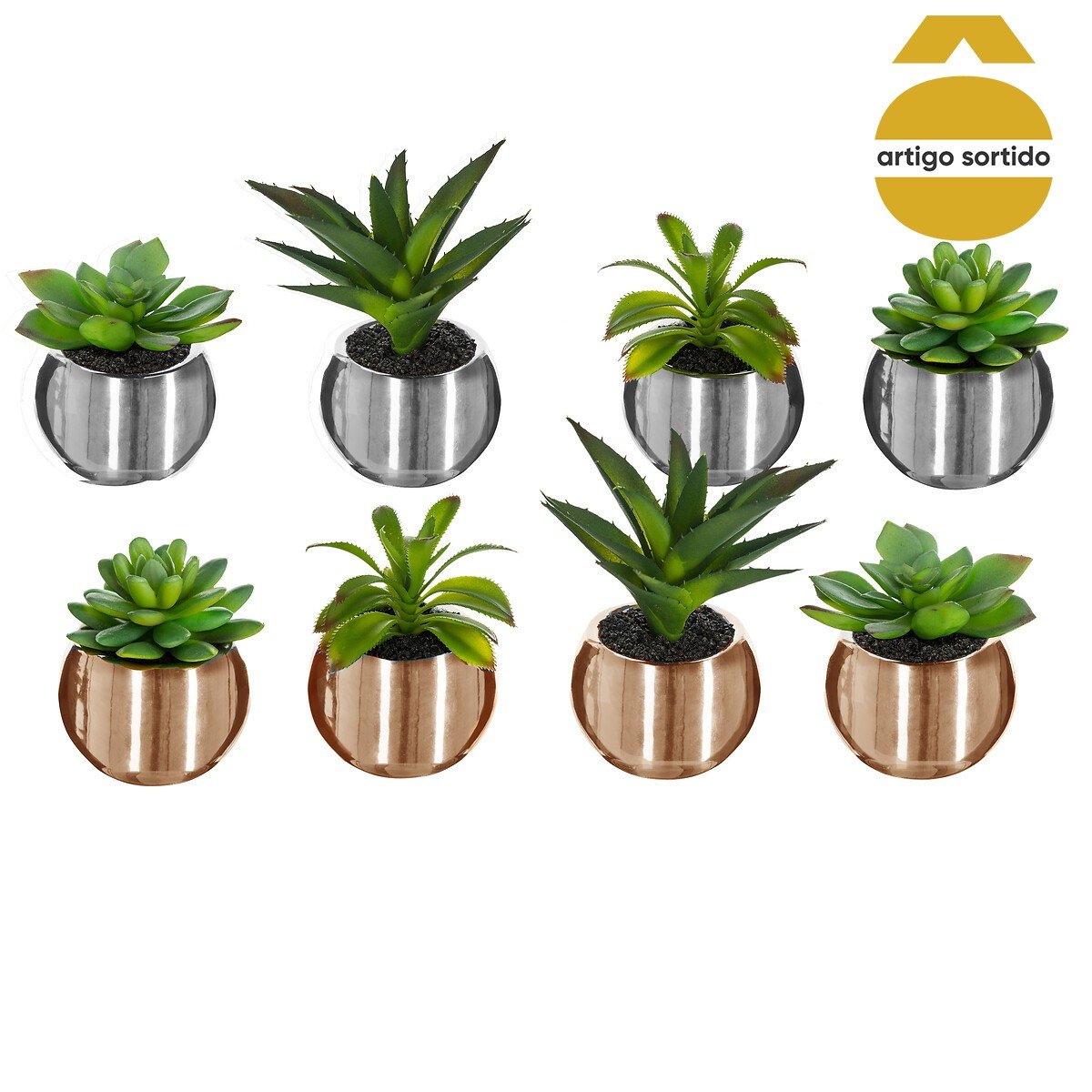 Vaso de cer&acirc;mica com planta 13,5cm