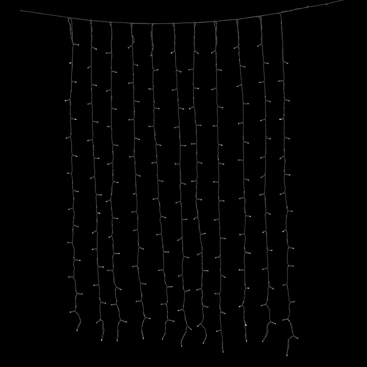 Cortina de natal 204LED branco quente 120cm