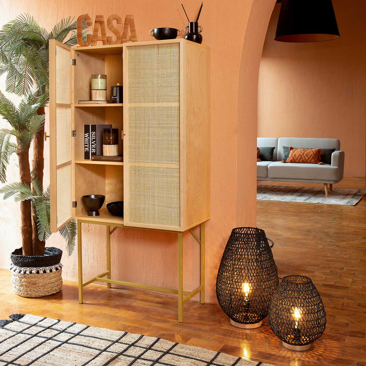 Candeeiro de mesa ETEL preto 55cm