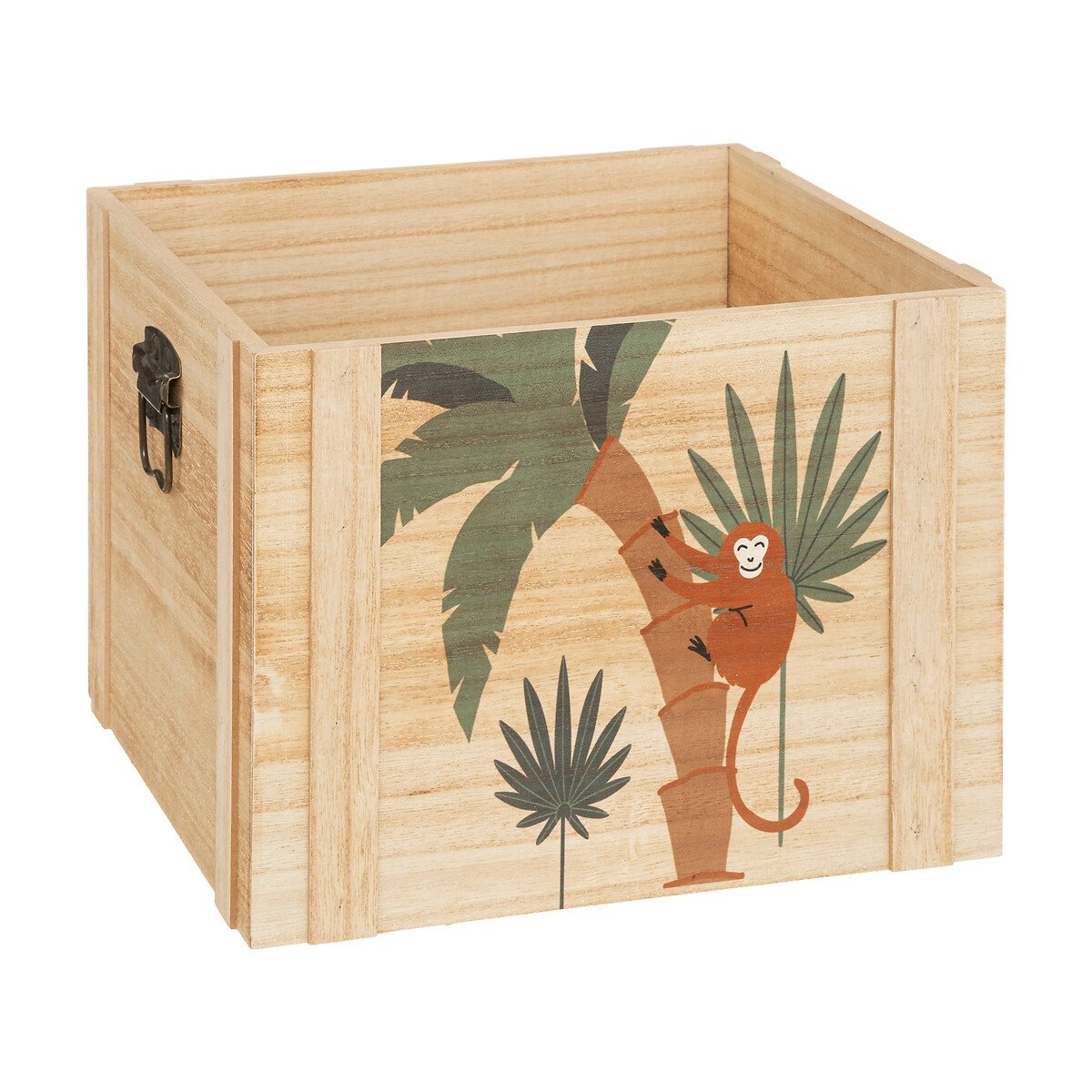 Caixa de arruma&ccedil;&atilde;o JUNGLE bege em mdf 30x30cm