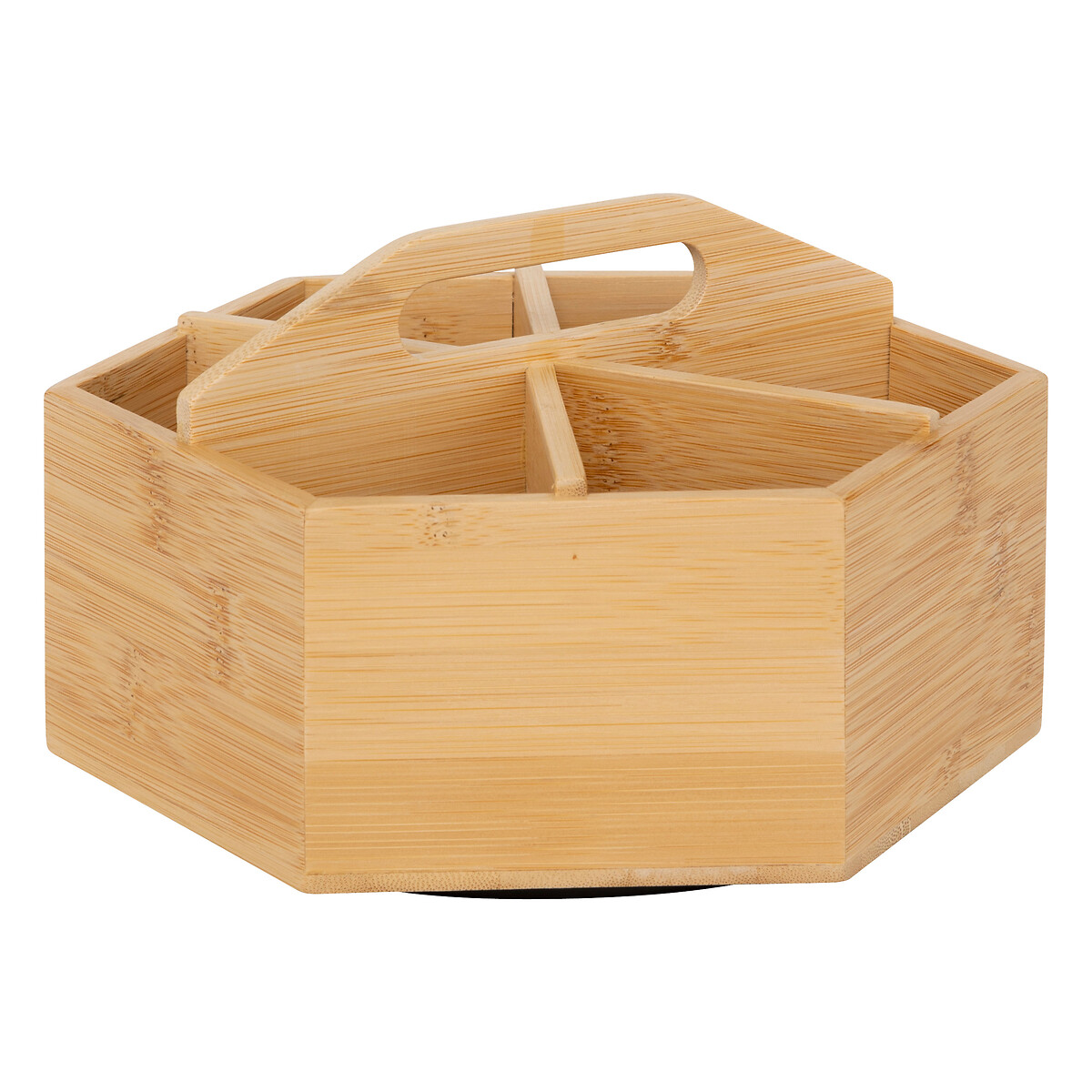 Caixa para ch&aacute; girat&oacute;ria com 6 compartimentos de bambu 12,5x19,3x22cm