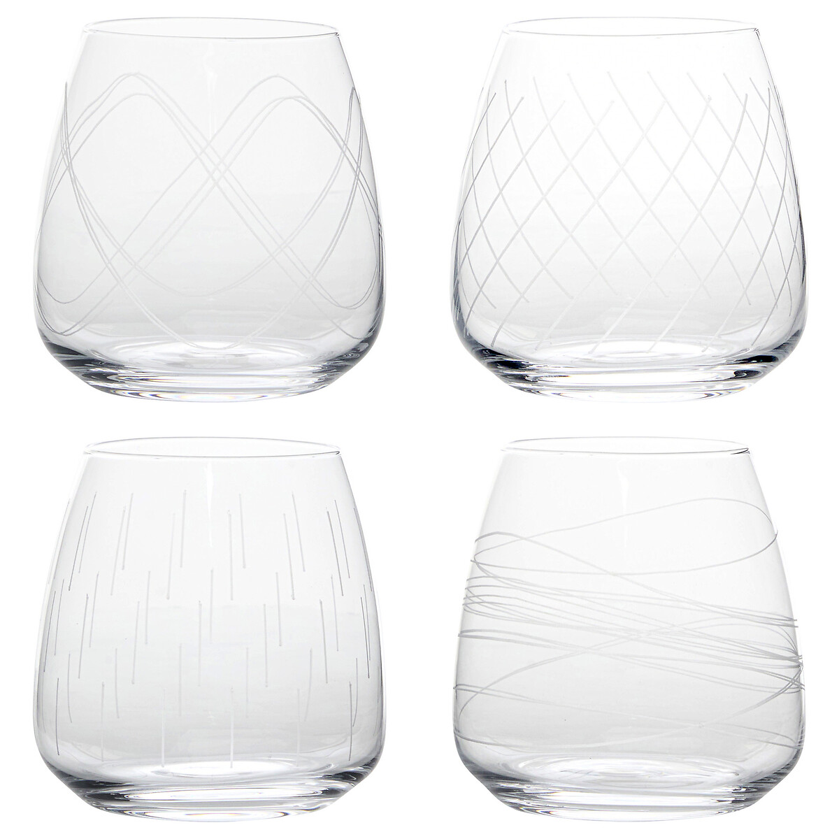 Conjunto de 4 copos de &aacute;gua TALIA