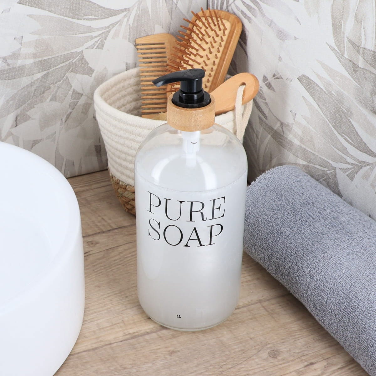 Doseador sabonete l&iacute;quido em vidro PURE SOAP 1000ml