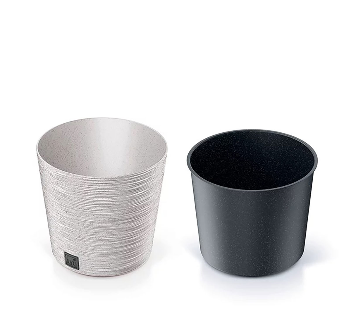 Floreira FURU eco wood branca 25cm