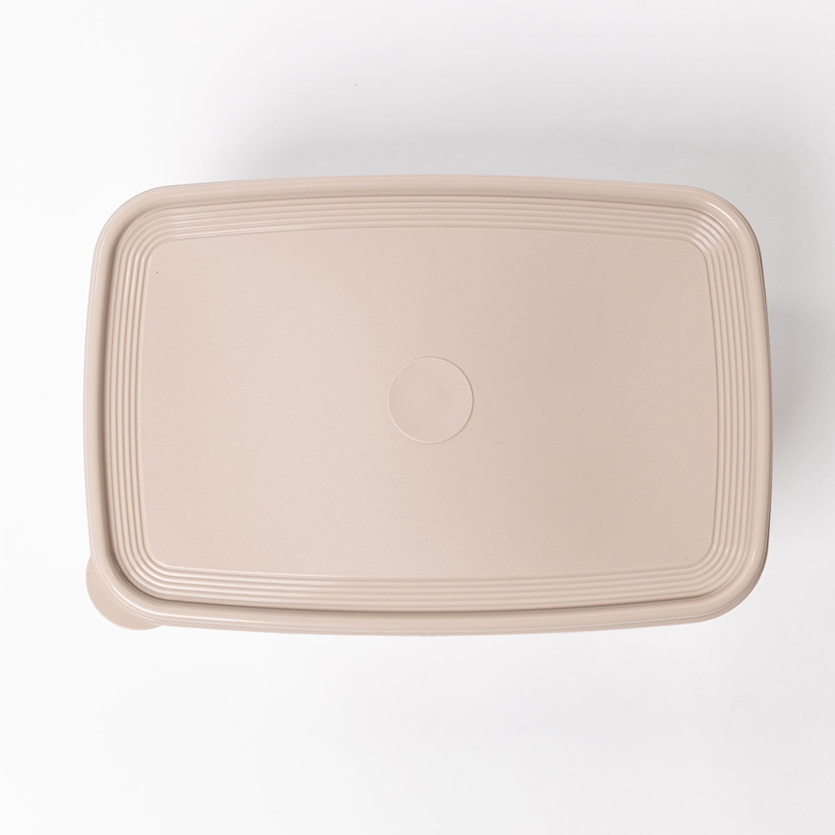 Caixa rectangular com tampa bege 4,5l
