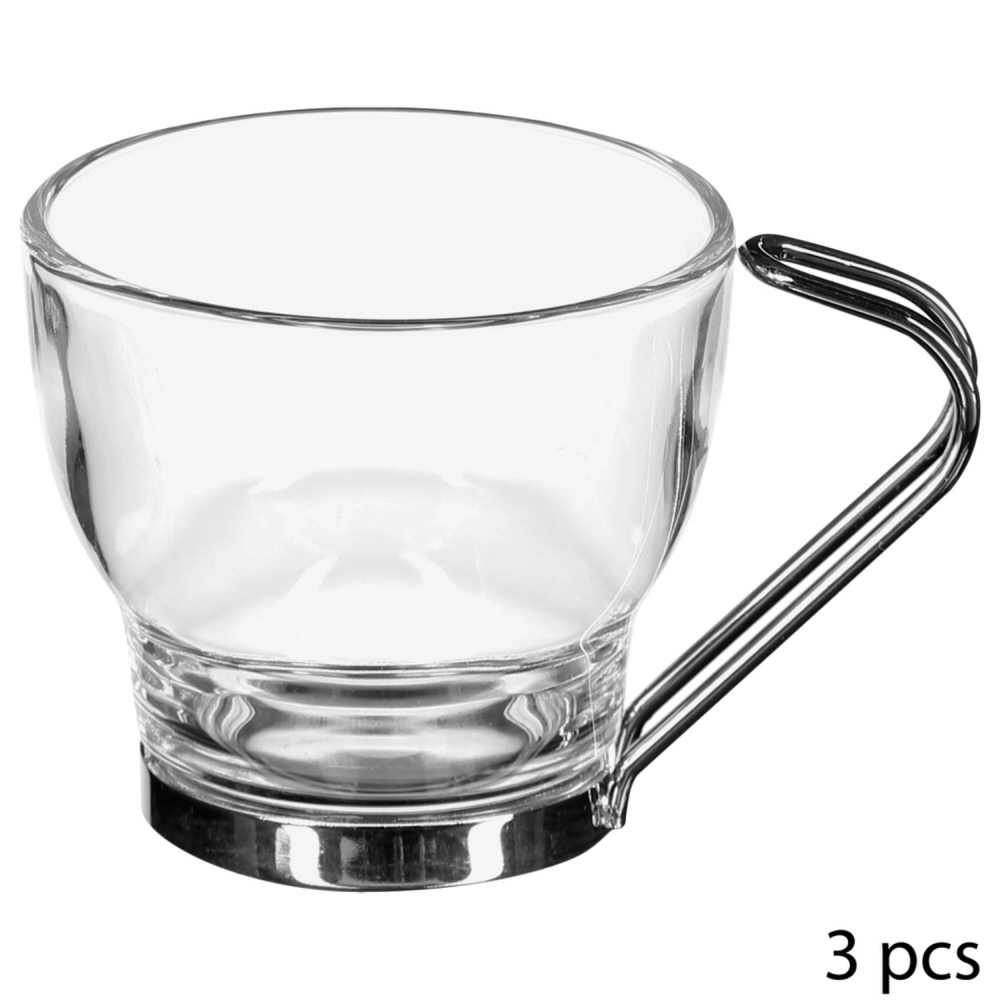 Conjunto de 3 ch&aacute;venas de vidro c/ pega