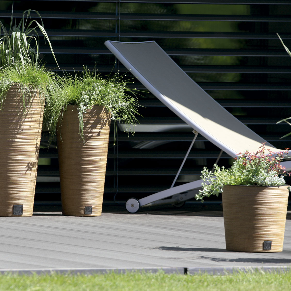 Floreira FURU eco wood castanha 48cm