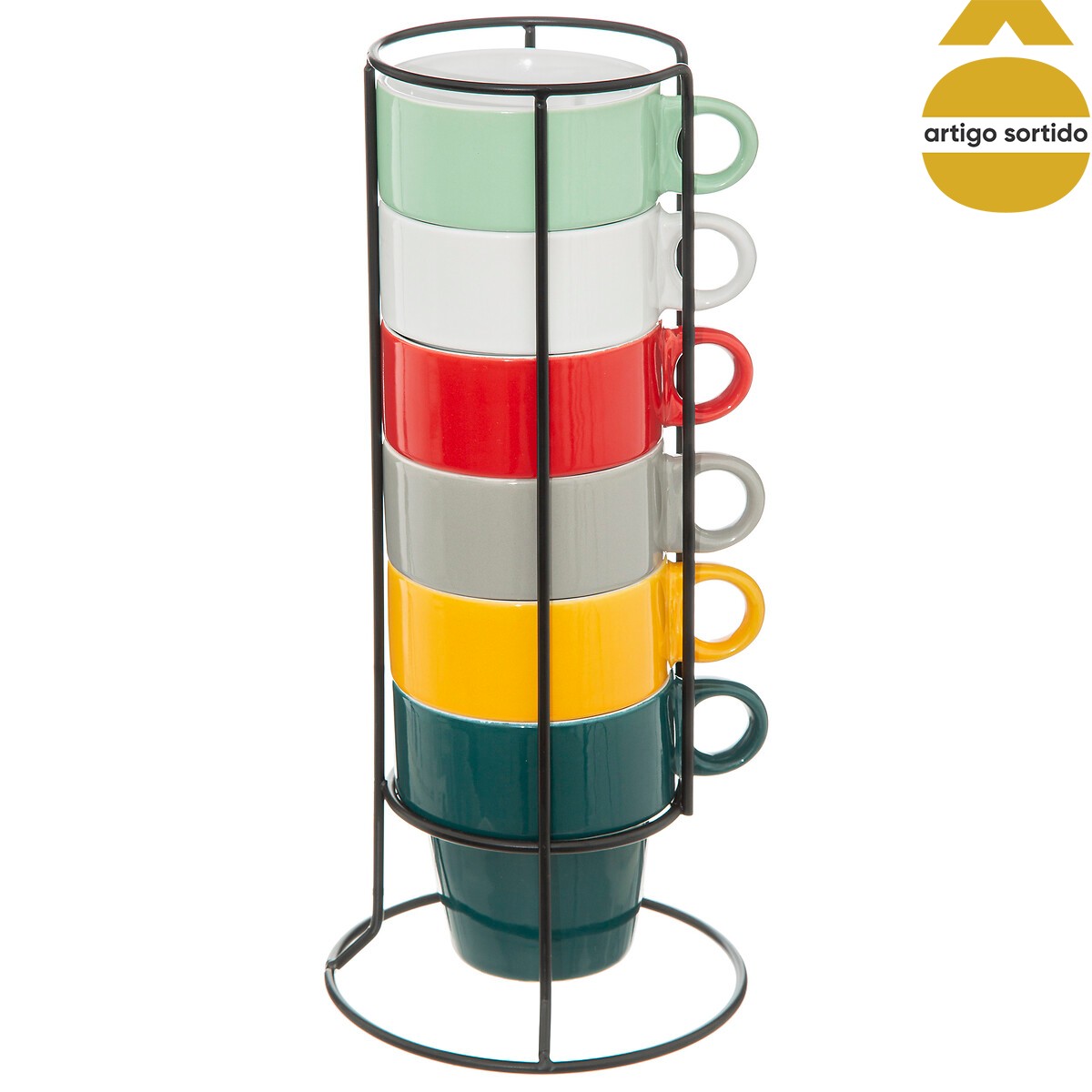 Conjunto de 6 chávenas coloridas