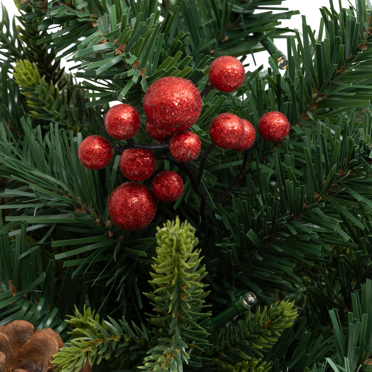 &Aacute;rvore de natal decorativa com LED branco quente 90cm