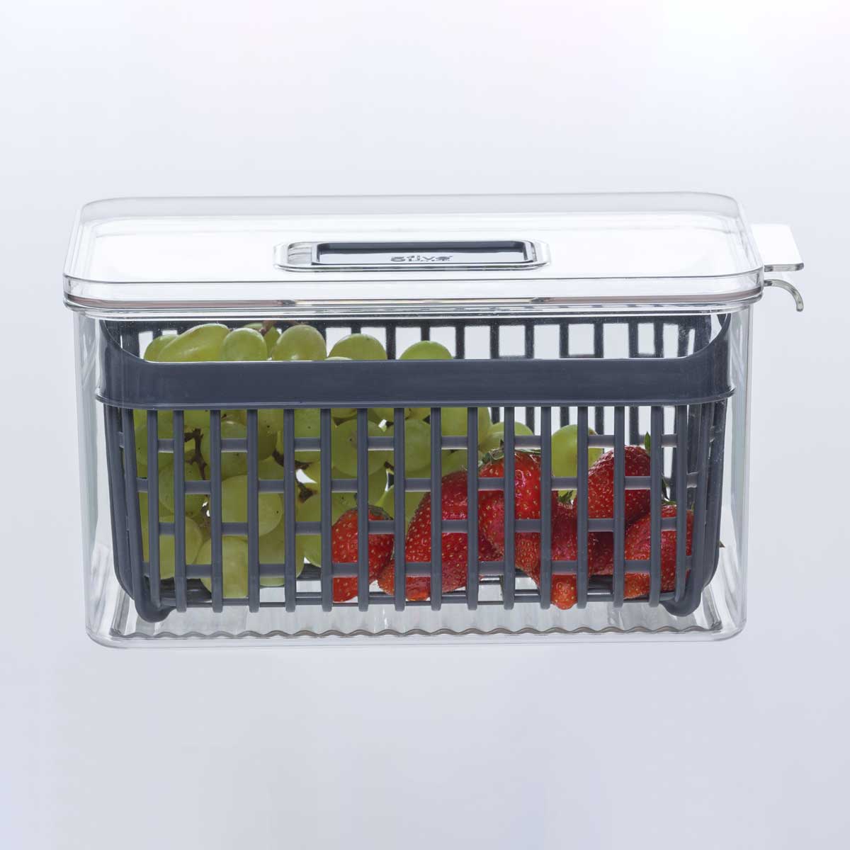 Caixa de arruma&ccedil;&atilde;o empilh&aacute;vel para frigor&iacute;fico 15,5x24cm