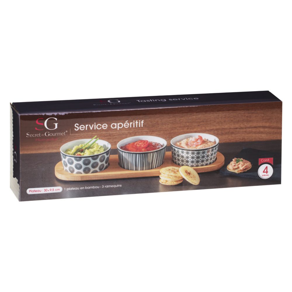 Conjunto de 3 ta&ccedil;as para aperitivos