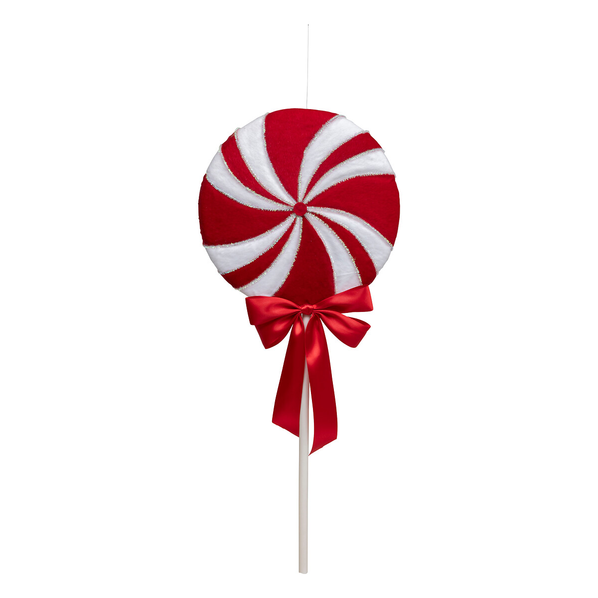 Doce lollipop com la&ccedil;o em cetim vermelho 80cm