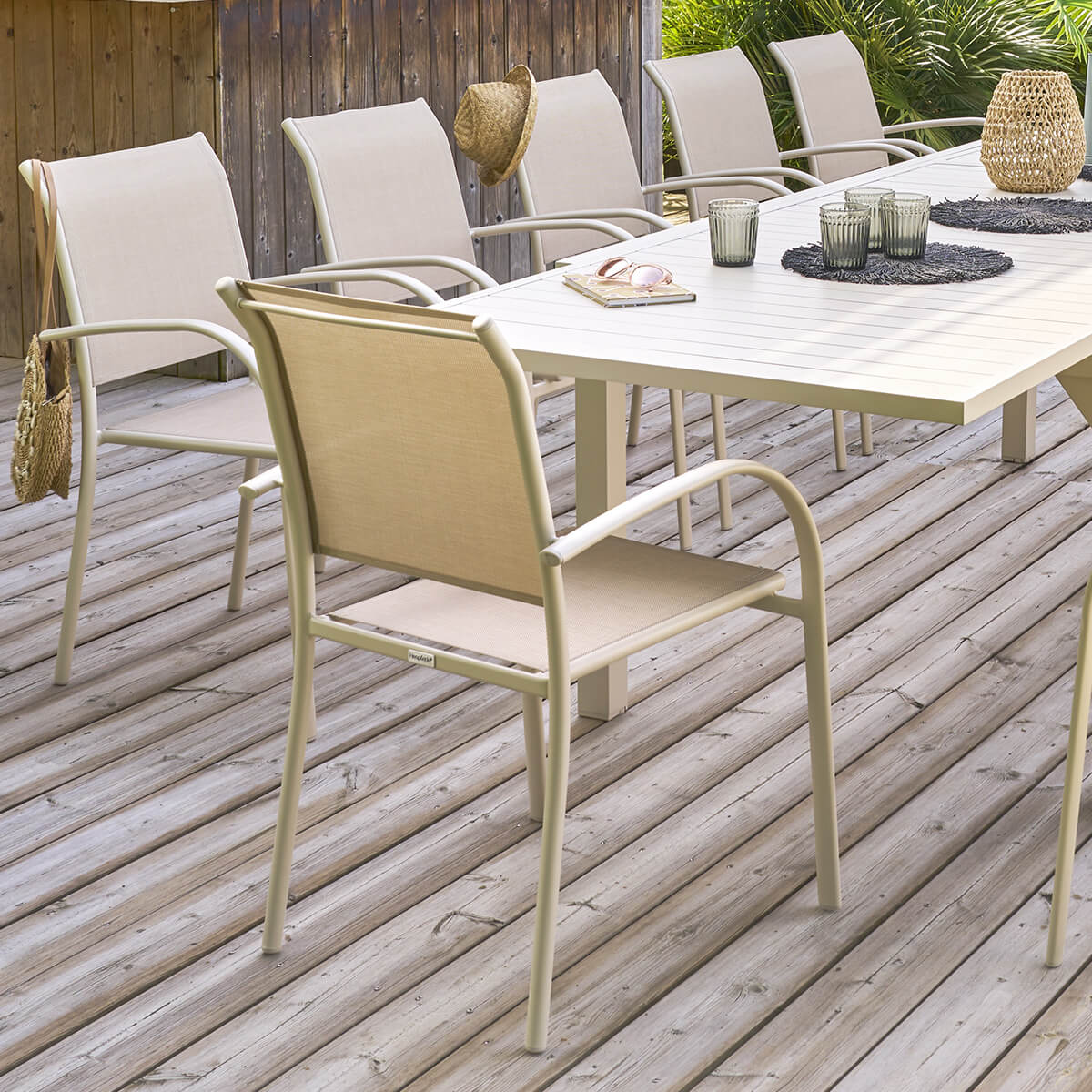 Cadeira com braços PIAZZA argile