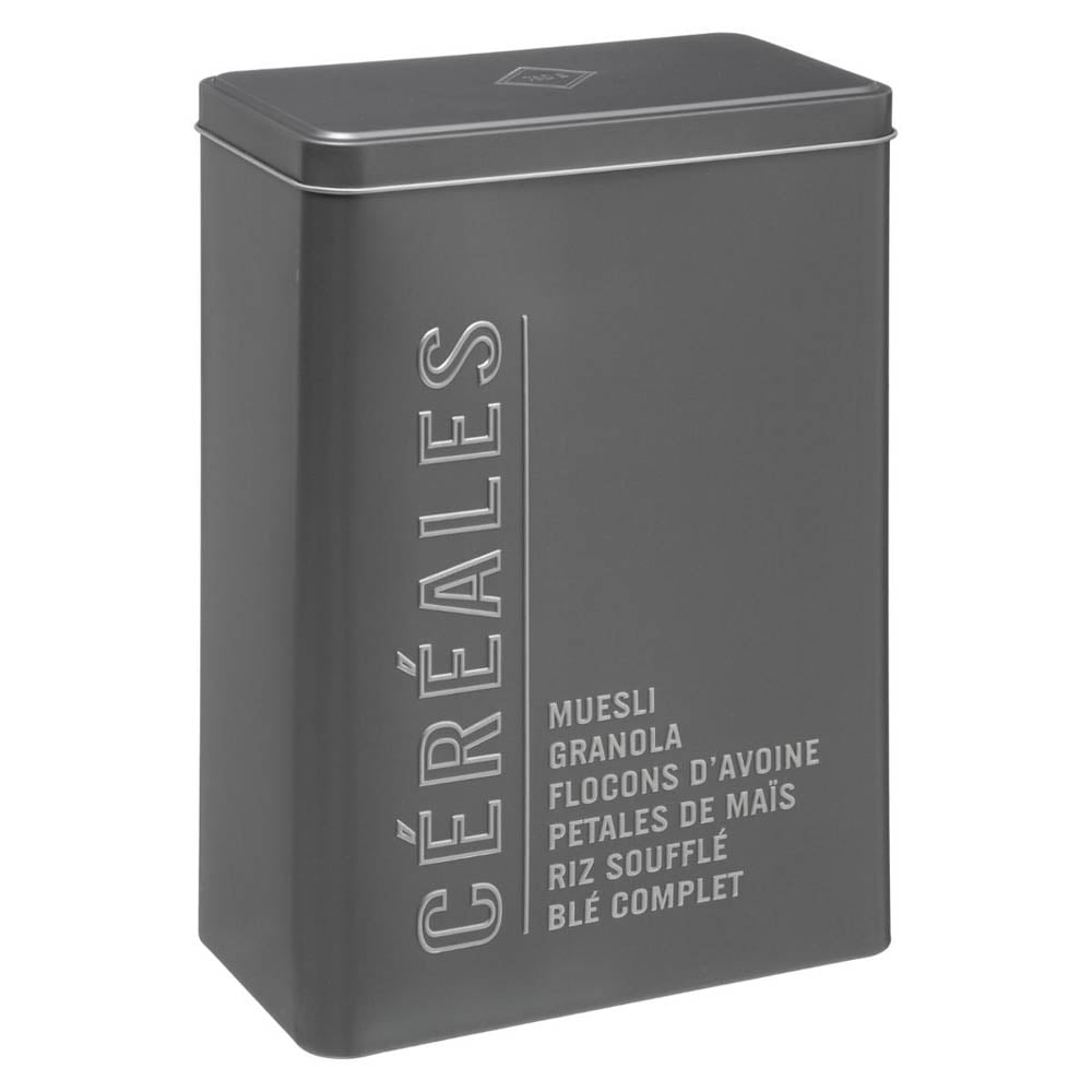 Lata para cereias em metal com relevo