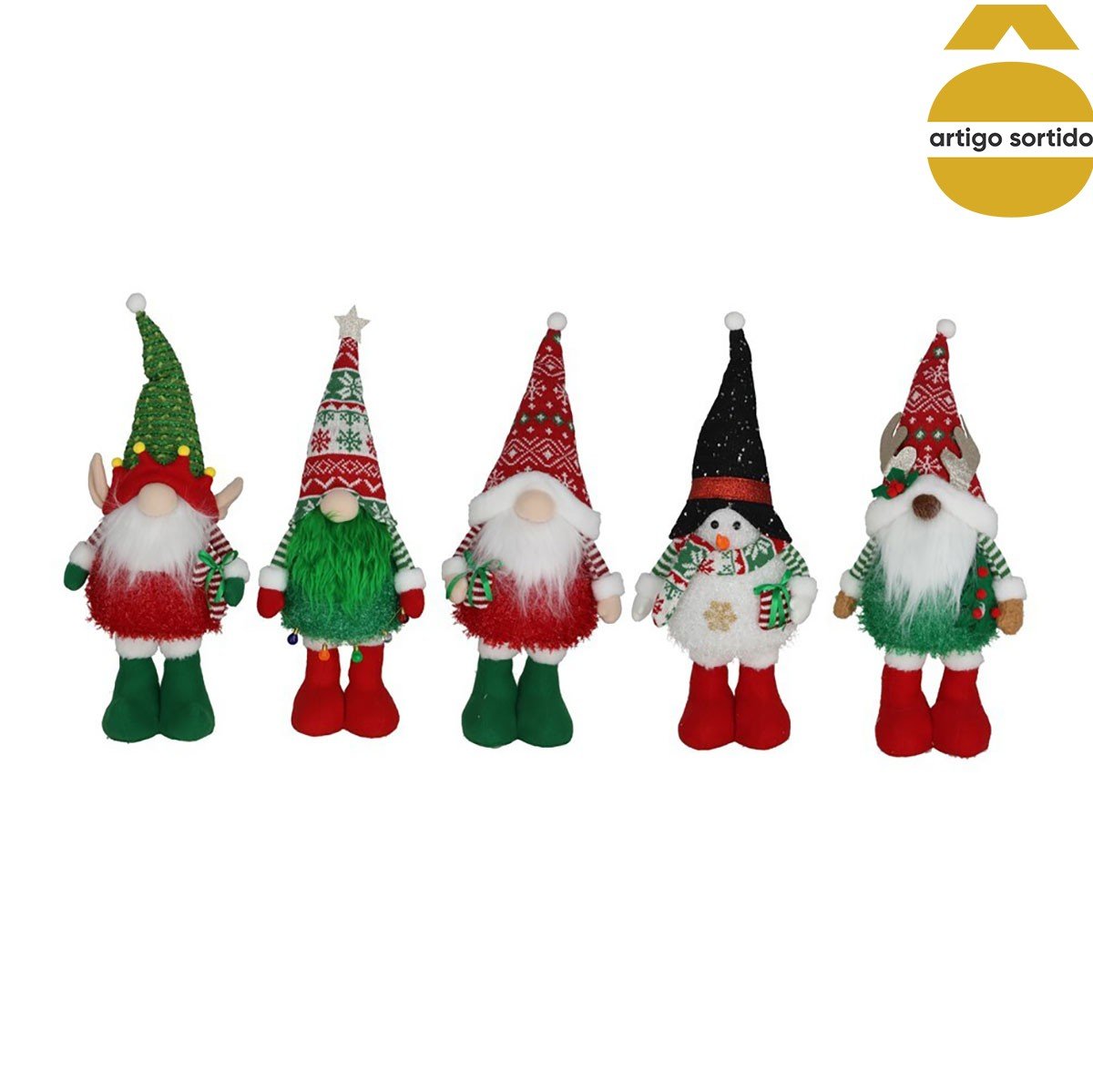 Figura de gnomo com gorro 51cm