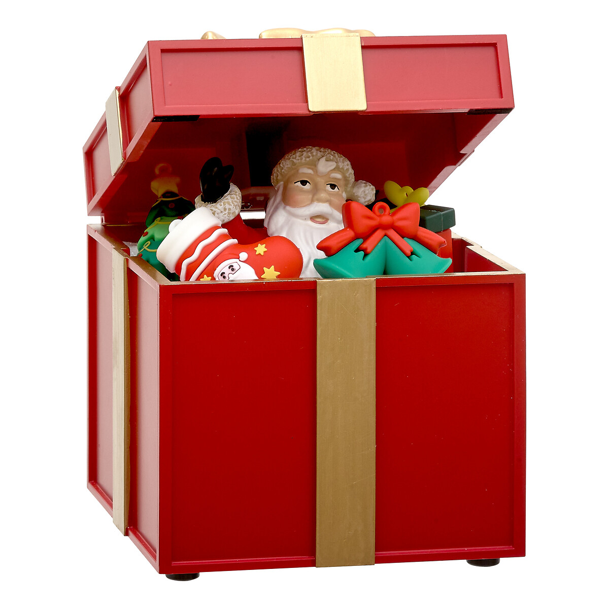 Aldeia caixa presente com Pai Natal
