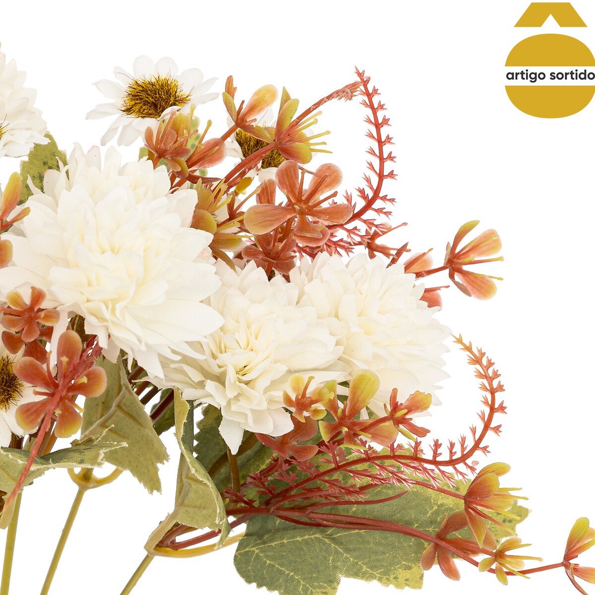 Bouquet com flores artificiais pery 33cm,  Bouquet com flores artificiais pery 33cm