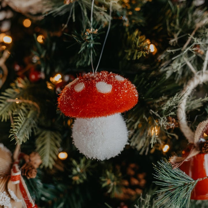 Cogumelo natal&iacute;cio 8cm