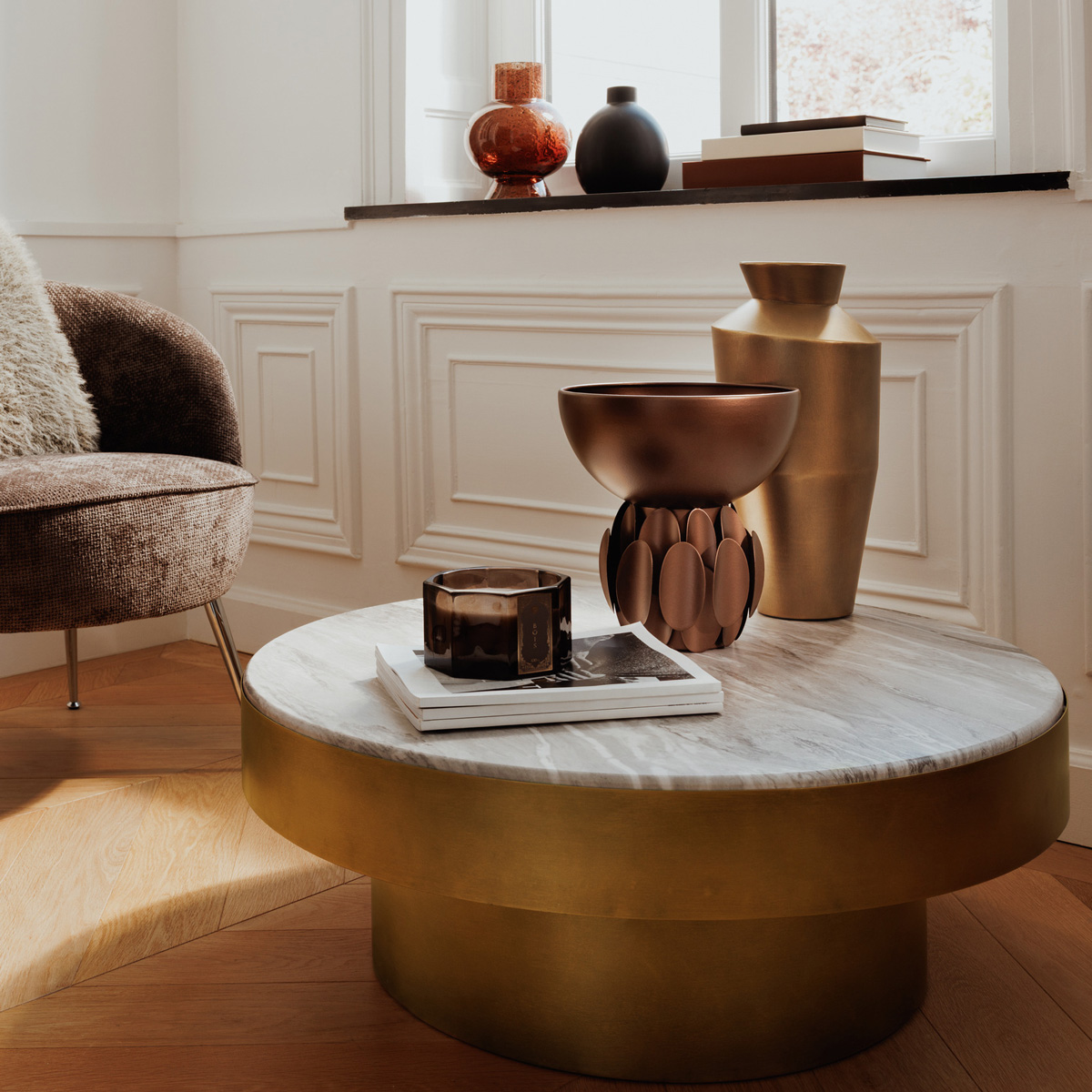 Mesa de centro GRAPHITE dourado 80cm