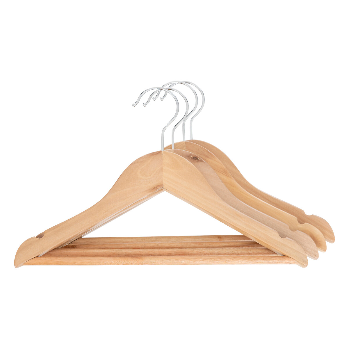 Conjunto de 4 cabides INDY castanho em madeira