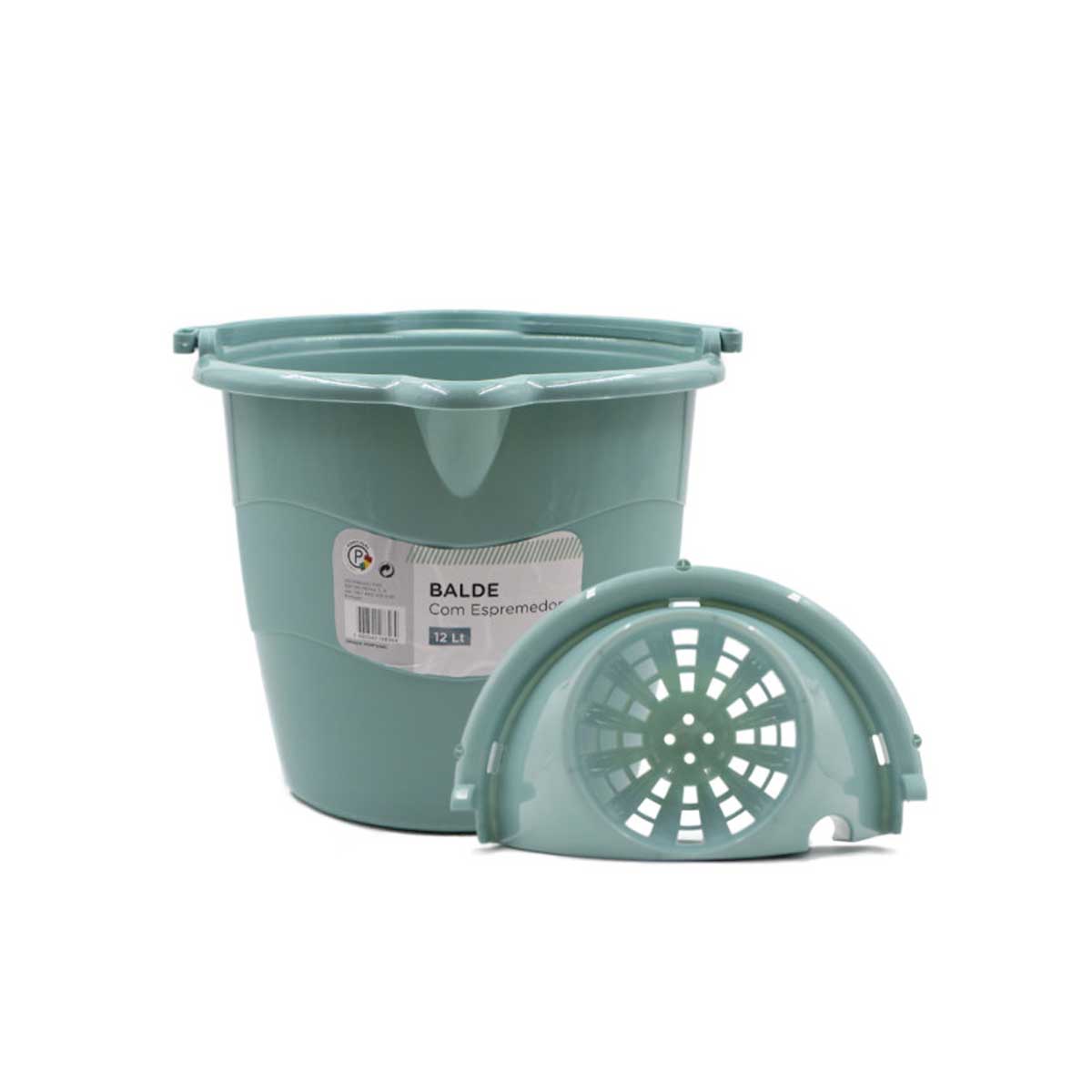 Balde com espremedor stoneblue12l